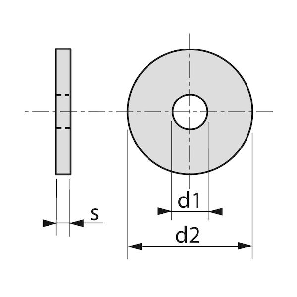 Rondelles plates larges acier zingué (6 mm)