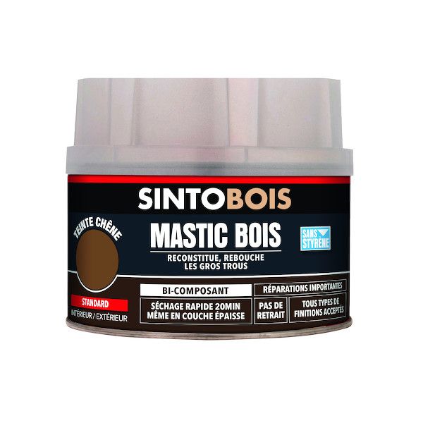 Mastic à bois SINTOBOIS boite - 1 000 ml - 1,04 kg - chêne - sinto