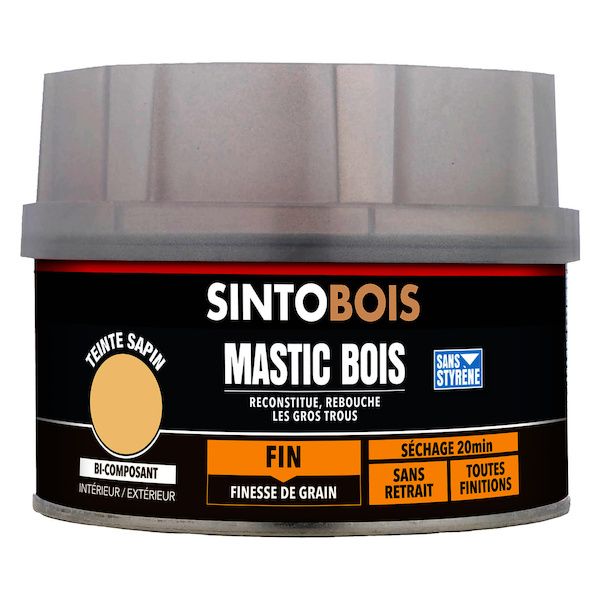 Mastic à bois SINTOBOIS FIN - 570 g - sapin - sinto