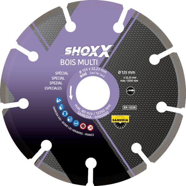 Disque diamant SHOXX BOIS MULTI - Ø 125 mm - Ø alésage 22,2 mm