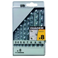 DIAGER - Coffret plastique de 8 forets béton queue cylindrique flash ref.250c | PROLIANS