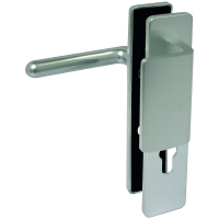 VACHETTE - Ensemble porte golfp536iarg grande plaque (entraxe 195 mm) - fonction : clé i - Épaisseur de porte : 40 mm - section du carré : 70 mm - entraxe : 195 mm - argent | PROLIANS