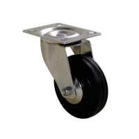 GUITEL - Roulette de manutention portroll manutal noir en caoutchouc pivotante 125 kg - 125 x 35 mm | PROLIANS