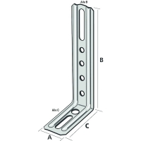 SIMPSON STRONG-TIE - Équerre de fixation de fenêtre end droite nervurée - dimensions (l1 x l2) : 130 x 70 mm - largeur : 30 mm - Épaisseur : 1,5 mm | PROLIANS