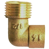 DUMONT - Coude laiton fer-cuivre mâle 92gcu - 1/2'' - 16 mm | PROLIANS