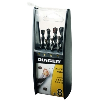 DIAGER - Coffret plastique de 8 forets béton queue cylindrique mega ref.256c | PROLIANS