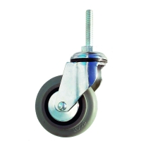GUITEL - Roulette de manutention collectivité à tige filetée en caoutchouc - pivotante à frein - 80 kg - 100 x 32 mm | PROLIANS