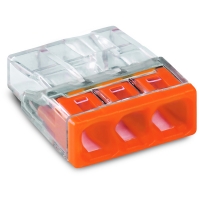 WAGO - Bornes pour boîtes de dérivation compact - 3 x 0,5-2,5 mm² - transparent / orange | PROLIANS