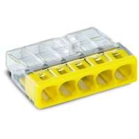 WAGO - Bornes pour boîtes de dérivation compact - 5 x 0,5-2,5 mm² - transparent / jaune | PROLIANS