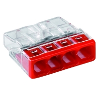 WAGO - Bornes pour boîtes de dérivation compact - 4 x 0,5-2,5 mm² - transparent / rouge | PROLIANS