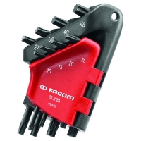 FACOM - Jeu de clés mâles torx 89.jp8a - diamètre minimal et maximal de la tête : t10 à t45 | PROLIANS