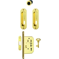 HOPPE - Serrure pour porte coulissante intérieure set 3 4930- aspect doré brillant - clé l | PROLIANS