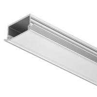 HAFELE - Profilé de montage  - aluminium - 6,5 mm de profondeur - sortie de lumière 40° - couleur : argent | PROLIANS