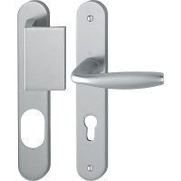 HOPPE - Ensemble plaque palière new-york sur grande plaque - fonction : clé i - Épaisseur de porte : 38/47 mm - section du carré : 7 mm - entraxe : 70 mm - droite | PROLIANS