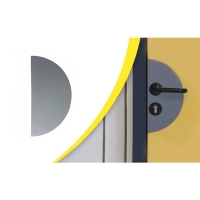 WATTELEZ - Plaque de poussée demi-lune tpu - 300 x 150 x 2 mm - blanc | PROLIANS