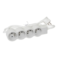 LEGRAND - Rallonge multiprises extra-plate - cordon 3 m - 4 prises - câble 3g1,5 - blanc / gris | PROLIANS