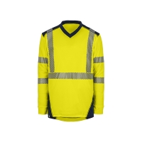 T2S - T-shirt manches longues haute visibilité bali jaune/marine - 2xl | PROLIANS