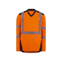 T2S - T-shirt manches longues haute visibilité bali orange/marine - 2xl | PROLIANS