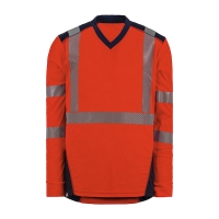 T2S - T-shirt manches longues haute visibilité bali rouge/marine - 2xl | PROLIANS