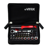VIRAX - Cliquet 3 fonctions avec douilles et embouts 1/4" en coffret de 41 pièces | PROLIANS