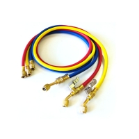 LINSTRUMENT - Jeu de 3 flexibles (bleu, jaune et rouge) 1/4" - 5/16" sae avec vanne d'arrêt en métal | PROLIANS