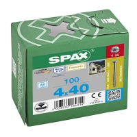 SPAX - Vis bois pour bardage filetage partiel tête fraisée bombée réduite torx® t-star plus t15 pointe cut inox a2 - 4 x 40 mm | PROLIANS