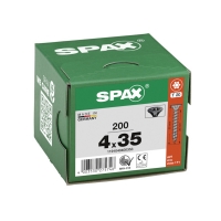 SPAX - Vis bois ferrures filetage total tête fraisée torx® t-star plus pointe s zingué noir 4 x 35 mm | PROLIANS
