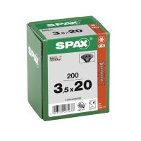 SPAX - Vis bois ferrures filetage total tête fraisée torx® t-star plus pointe s zingué noir 3,5 x 20 mm | PROLIANS