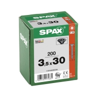 SPAX - Vis bois ferrures filetage total tête fraisée torx® t-star plus pointe s zingué noir 3,5 x 30 mm | PROLIANS