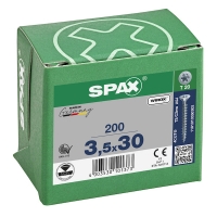 SPAX - Vis bois filetage total tête fraisée torx® t-star plus pointe 4cut zingué wirox 3,5 x 30 mm | PROLIANS