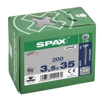 SPAX - Vis bois filetage total tête fraisée torx® t-star plus pointe 4cut zingué wirox 3,5 x 35 mm | PROLIANS