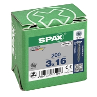 SPAX - Vis bois filetage total tête fraisée torx® t-star plus pointe 4cut zingué wirox 3 x 16 mm | PROLIANS