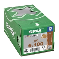 SPAX - Vis charpente bois filetage partiel tête cylindrique torx® t-star plus pointe 4cut zingué wirox 6 x 100 mm | PROLIANS