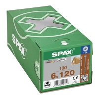 SPAX - Vis charpente bois filetage partiel tête cylindrique torx® t-star plus pointe 4cut zingué wirox 6 x 120 mm | PROLIANS