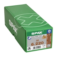 SPAX - Vis charpente bois filetage partiel tête cylindrique torx® t-star plus pointe 4cut zingué wirox 6 x 220 mm | PROLIANS
