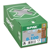 SPAX - Vis charpente bois filetage total tête cylindrique torx® t-star plus t40 pointe 4cut inox a2 - 8 x 100 mm | PROLIANS