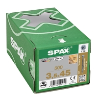 SPAX - Vis bois pour parquets filetage partiel tête fraisée torx® t-star plus t10 pointe cut zingué wirox 3,5 x 45 mm | PROLIANS