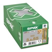 SPAX - Vis bois pour parquets filetage partiel tête fraisée torx® t-star plus t10 pointe cut zingué wirox 3,5 x 55 mm | PROLIANS