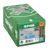 SPAX - Vis terrasse bois exotique double filetage tête cylindrique réduite torx® t-star plus t25 pointe cut inox a4 - 6 x 60 mm | PROLIANS