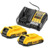DEWALT - Pack batteries et chargeur pour outillage électroportatif 18v 2 bat.2ah xr + chargeur dcb1104 | PROLIANS