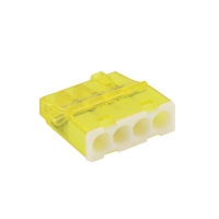 BLM DISTRIBUTION - Borne de connexion automatique mini connex - 4 connexions -  0,2 à 2,5 mm² - jaune - boîte de 100 | PROLIANS