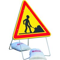 TALIAPLAST - Panneau de chantier ak5 1000 t1 travailleur avec pied et 2 sac de lestage | PROLIANS