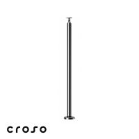 CROSO - Poteau de garde corps au sol support pour lisse aisi304 brosse - hauteur : 970 mm - diamètre : 42,4 mm - inox 304 | PROLIANS