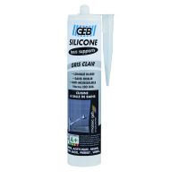 GEB - Mastic silicone tous supports - 280 ml - gris | PROLIANS