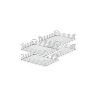 HAFELE - Set de 4 paniers pour meuble de cuisine 546.17 - 14 kg - 295 x 85 x 470 mm et 390 x 85 x 470 mm - fil chromé,fond blanc | PROLIANS