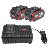 kress - Pack batteries et chargeur pour outillage électroportatif kad21 2x4ah | PROLIANS