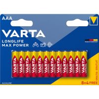 varta - Pile longlife power max - type de pile : lr3/aaa - tension : 1,5 v - nombre de piles : 12 - type de conditionnement : blister | PROLIANS