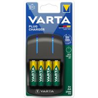 VARTA - Chargeur de piles plug 4 accus pour piles aa/aaaa + 4 piles aa incluses | PROLIANS