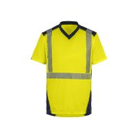 T2S - Tee-shirt manches courtes hv bali jaune/marine | PROLIANS