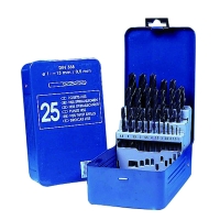 Coffret de 25 forets métaux laminés HSS - Plage de diamètres 1 à 13 mm